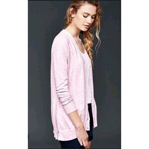 gap cardigan sweater pink cotton women's size large L
